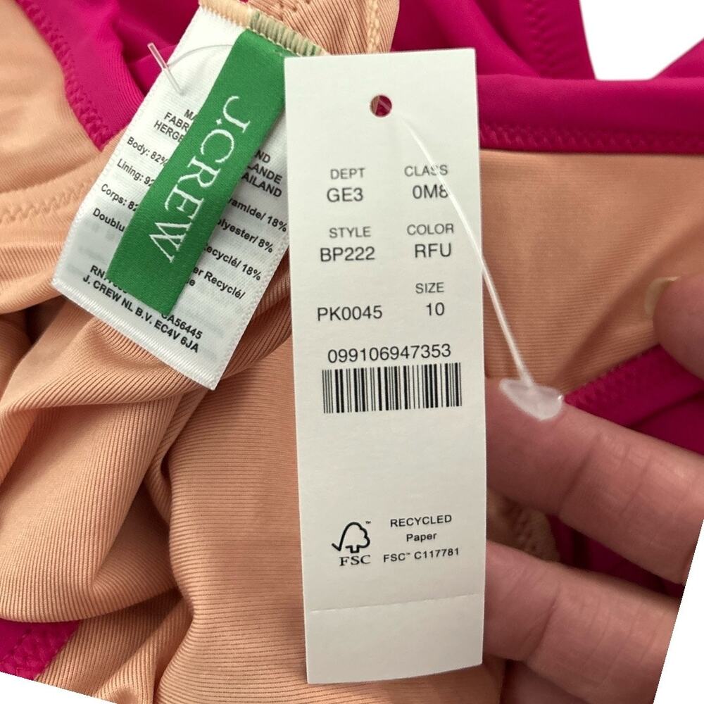 J.Crew Women's Ruched Ruffle One-Piece Swimsuit Sizes 0 - 12 Radiant Fushia NEW - Picture 6 of 7